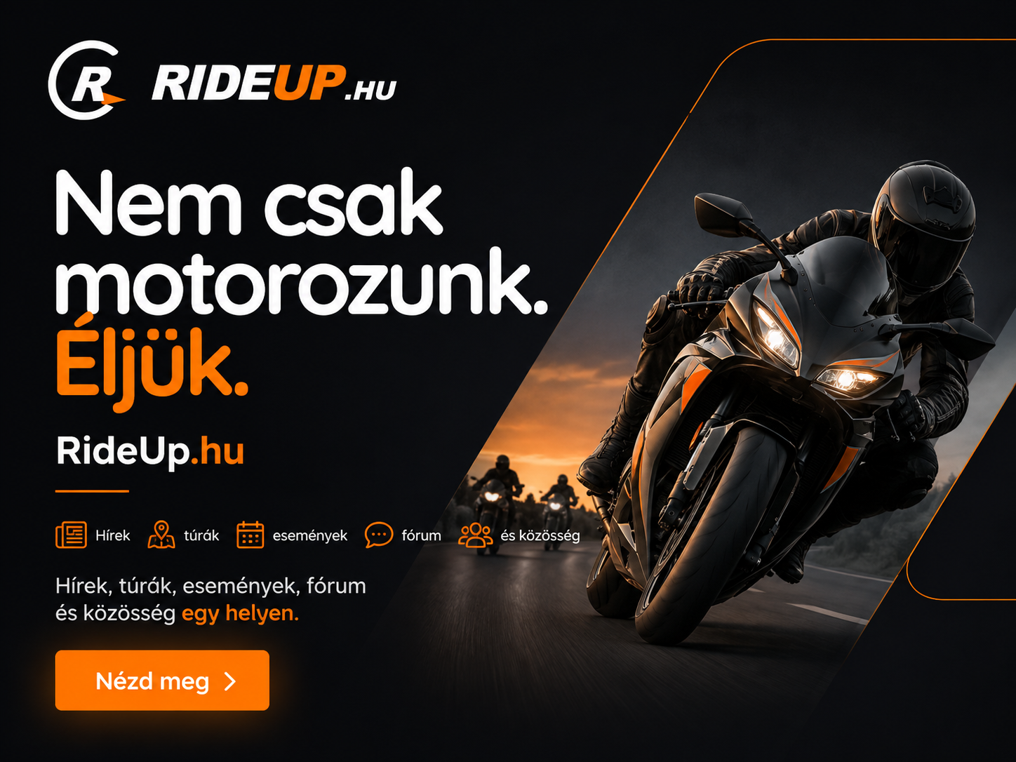 Fekvő RideUp banner